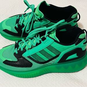 Adidas Green and Black Sneakers